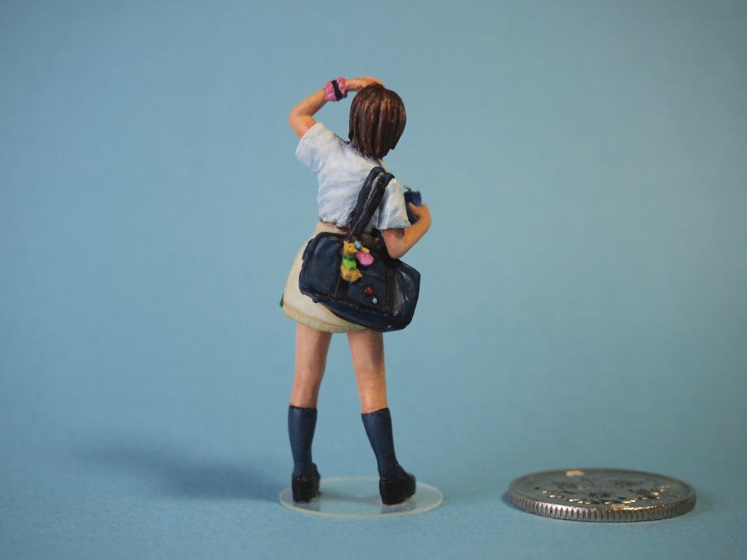 1/32 Scale School Girl Figure #2 - Anime Collectible, Miniature Model for Display, Diorama, and Role-Playing Scenes