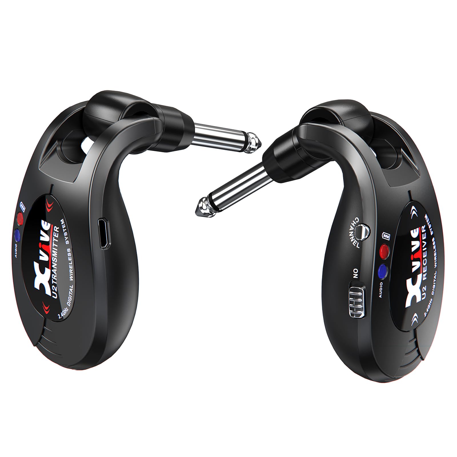 Xvive U2 Wireless Guitar System - 2.4GHz Rechargeable Wireless Transmitter & Receiver for Electric Guitar, Bass, Violin & Keyboard | Perfect for Live Performances, Studio Recording & Stage Shows