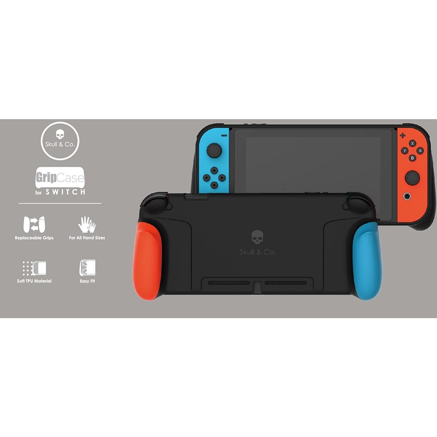 Skull & Co. GripCase for Nintendo Switch - Ergonomic Protective Cover with Enhanced Grip, Grey | Perfect for Handheld Gaming, Travel & Long Play Sessions