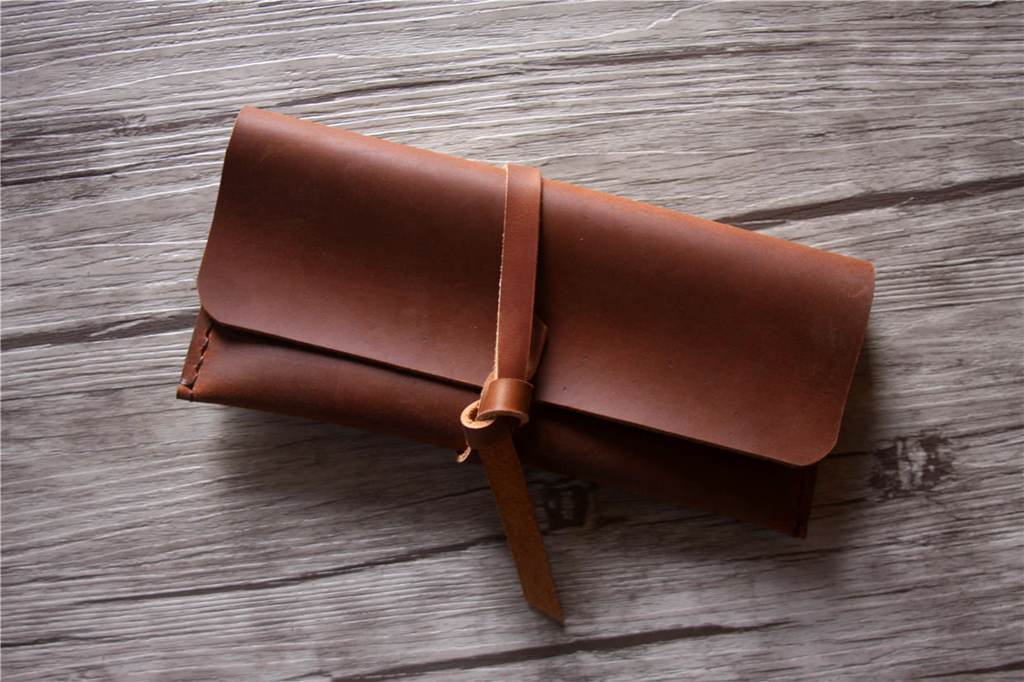 Premium Embossed Leather Pencil Case - Stylish Pen Holder for School, Office & Travel Organization