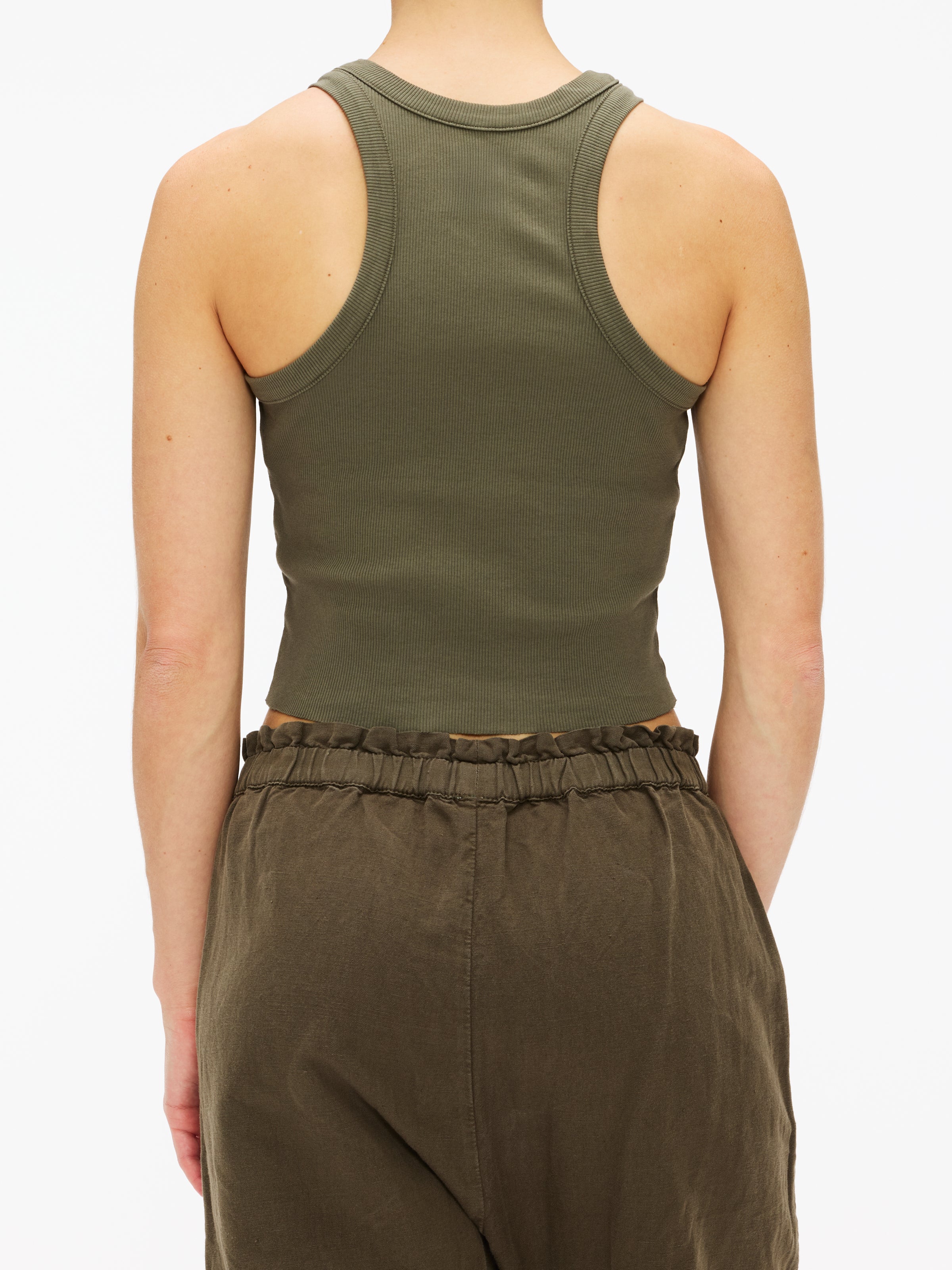 NSF Alexa Fitted Rib Tank Top for Women - Soft Stretch Comfortable Sleeveless Shirt - Perfect for Yoga, Workouts & Casual Wear