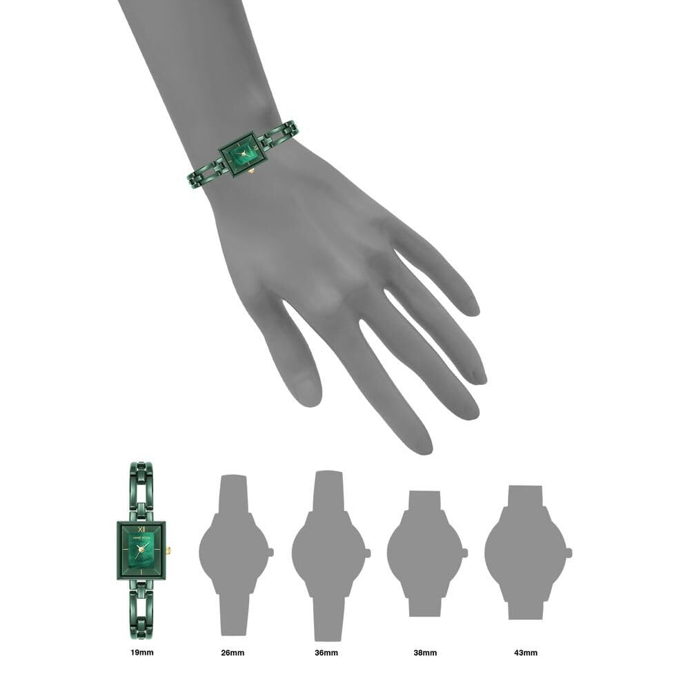 Anne Klein Women's AK4080GNGN Quartz Watch with Green Dial & Ceramic Strap - Elegant Fashion Accessory for Office, Party & Everyday Wear