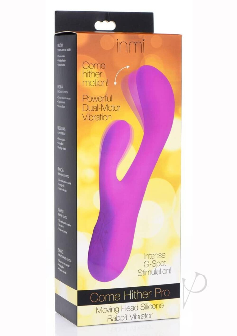 Inmi Come Hither Pro - Rechargeable Moving Head Silicone Rabbit Vibrator for Women - Dual Stimulation G-Spot & Clitoris Massager - Waterproof Adult Toy for Couples & Solo Play
