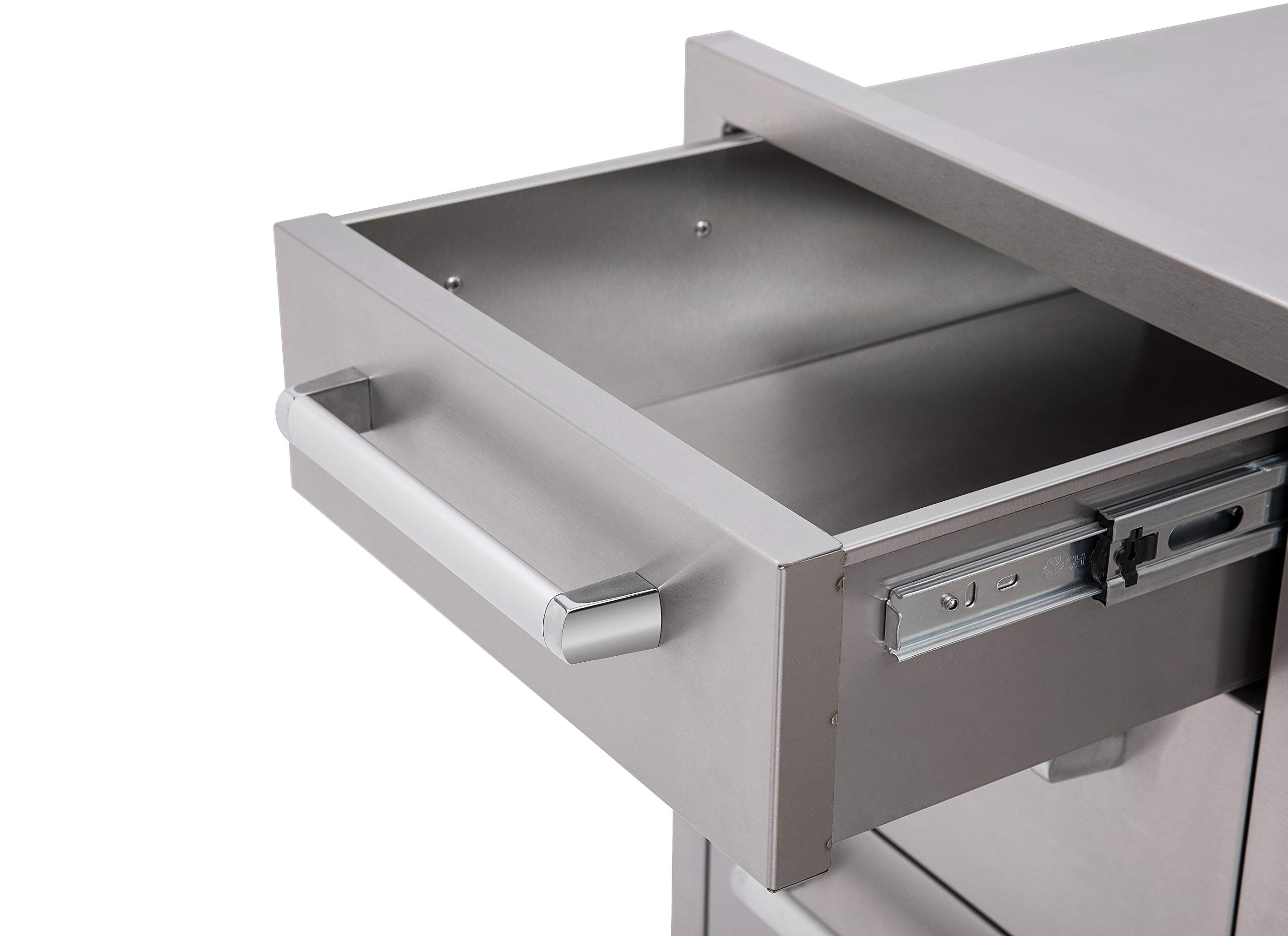 Stainless Steel BBQ Island Drawers - 16.5x21.9x22in for Outdoor Kitchen Storage