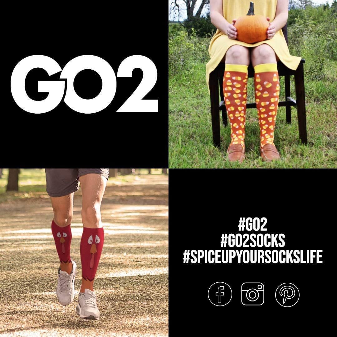 Go2Socks Holiday Compression Socks for Women & Men - 15-20 mmHg Medical Grade Support Stockings - Perfect for Nurses, Runners, Travel & Long Work Shifts