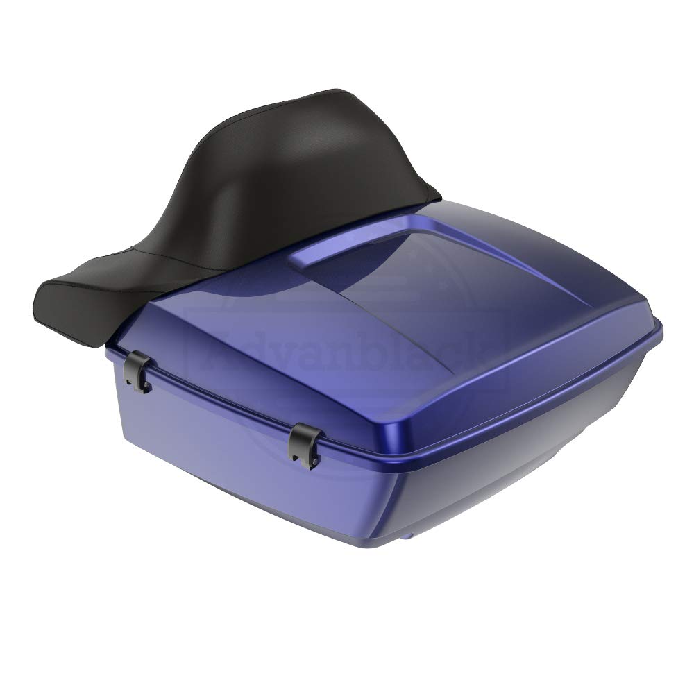 Premium Moto Onfire King Tour Pack & Backrest Pad - Compatible with Harley Touring, Street Glide, Road King, Road Glide Special (2009-2023) - Zephyr Blue | Enhanced Comfort for Long-Distance Motorcycle Rides & Road Trips