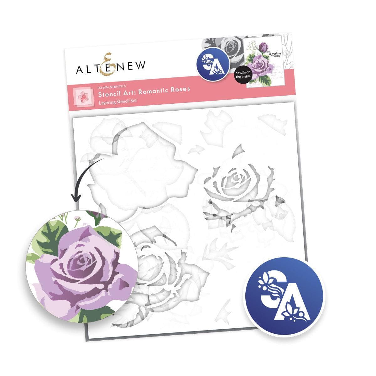 Romantic Roses Layering Stencil Set (6 in 1) - DIY Scrapbooking, Card Making & Wall Art Templates for Home Decor & Craft Projects
