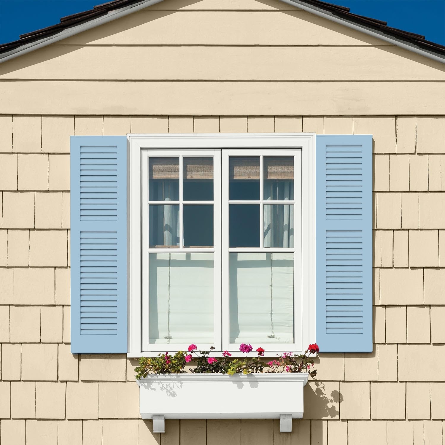 Glidden Premium Exterior Paint + Primer in Teal/Aqua - 5 Gallon Satin Finish for Outdoor Walls, Fences & Home Projects - One Coat Coverage, Weather-Resistant Blue Bows Color