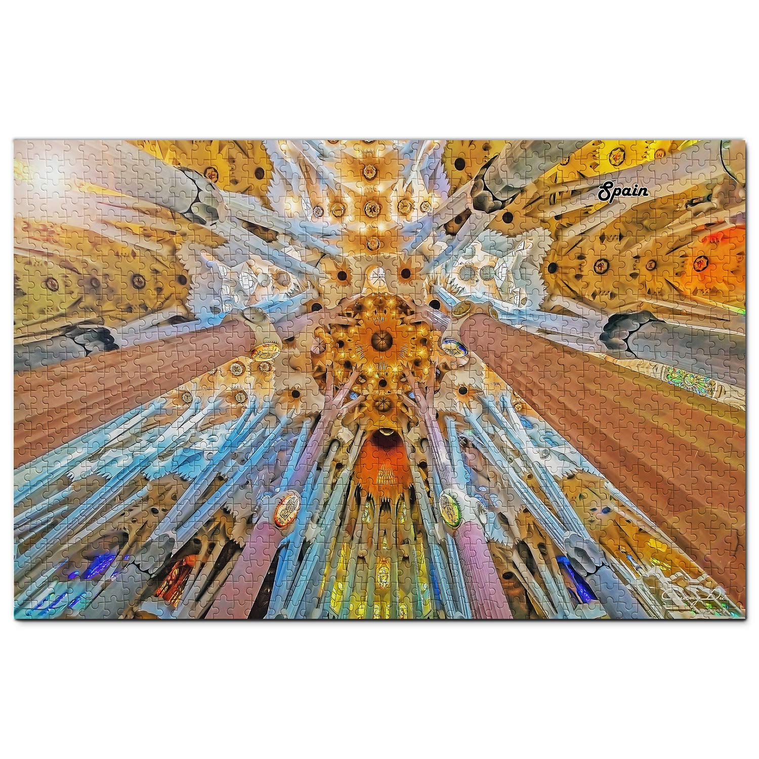 1000 Piece Spain Sagrada Familia Barcelona Jigsaw Puzzle - Wooden Travel Souvenir & Home Decor for Adults & Teens | Perfect for Relaxation, Family Bonding & Spanish Culture Enthusiasts