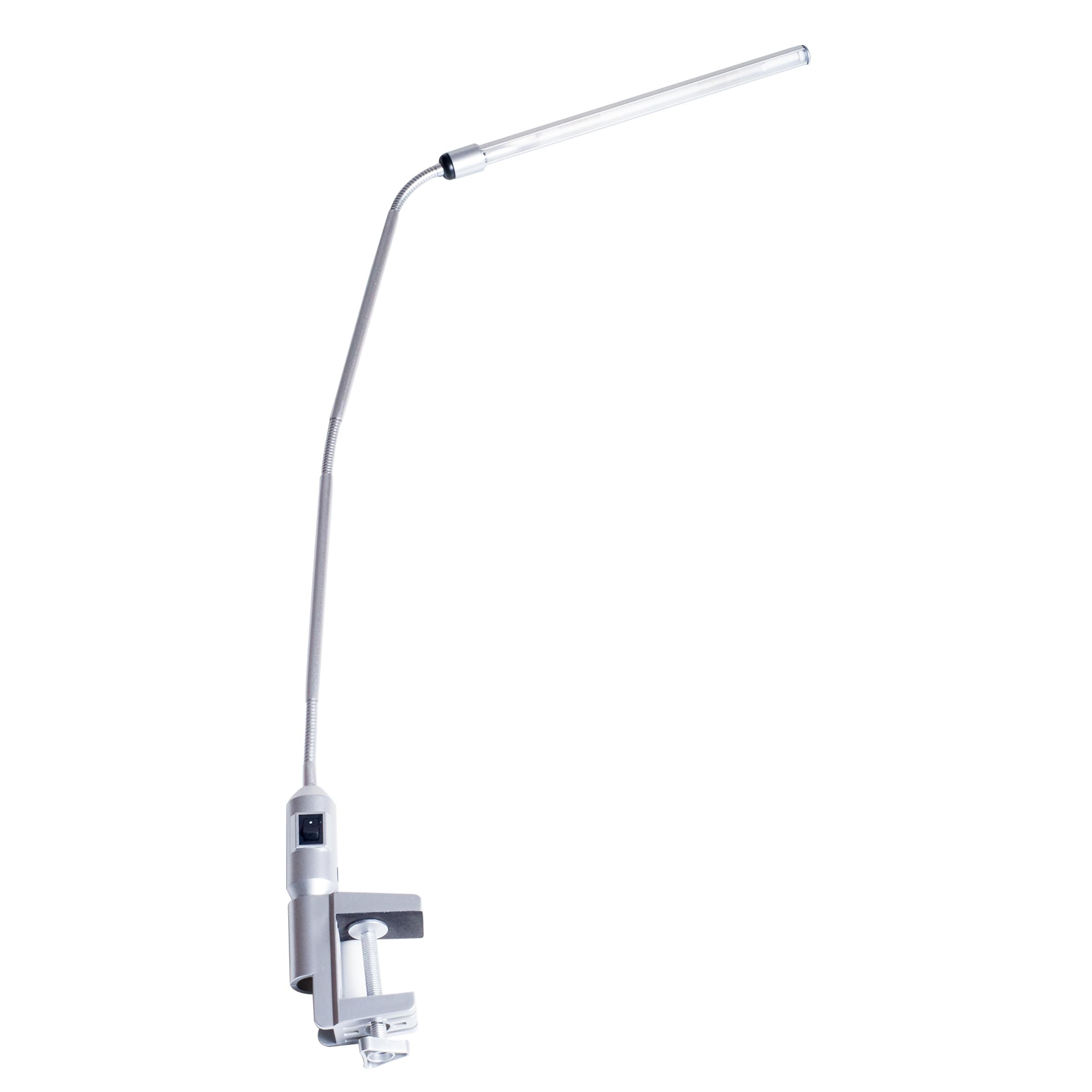 Modern LED Clamp Desk Lamp - Adjustable Clip-On Light for Home Office, Study, Dorm Room | Silver Contemporary Task Lighting by Lavish Home | Perfect for Reading, Working & Nightstand Use
