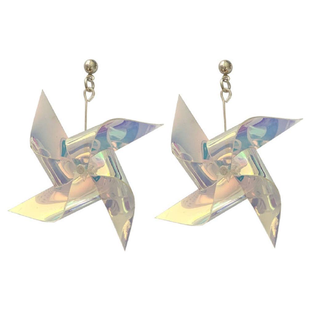 Y2K Cute Windmill Earrings for Women - Funny Indie Creative Quirky Aesthetic Iridescent Rainbow Dangle Earrings | Perfect for Parties, Festivals & Unique Fashion Statements