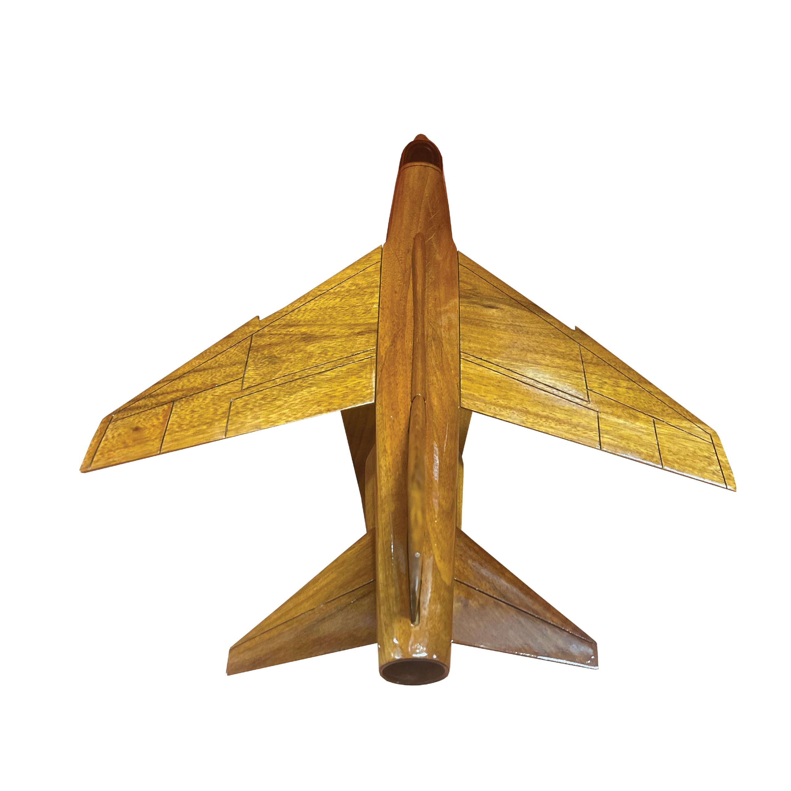 F8 Crusader Mahogany Wood Desktop Airplane Model - Handcrafted Military Aircraft Display for Office Decor, Aviation Enthusiast Gift & Home Decoration