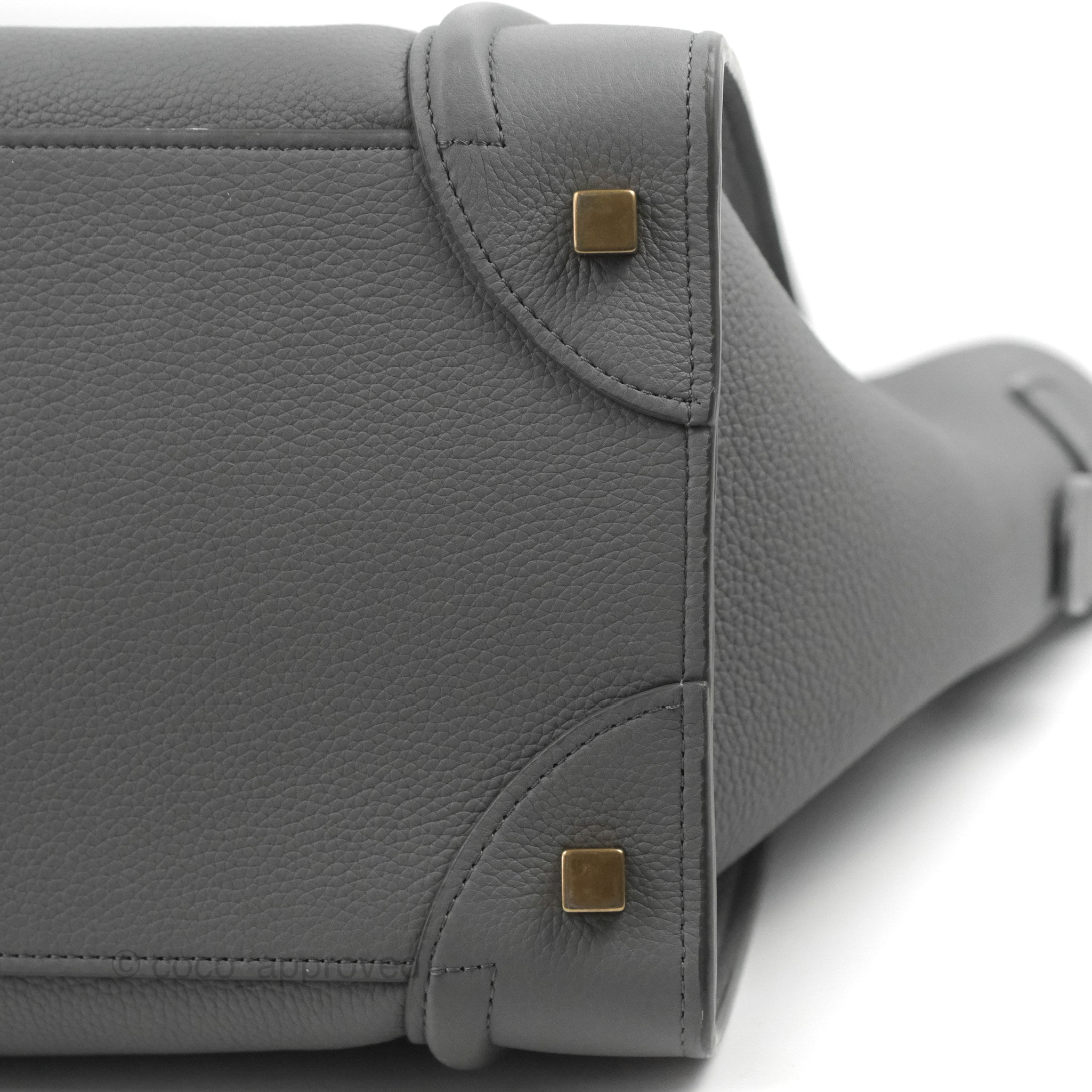 Celine Mini Luggage Bag in Grey Grained Leather - Stylish Crossbody Handbag for Women, Perfect for Work, Travel & Everyday Use