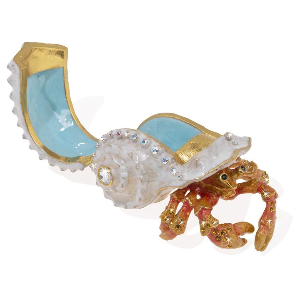 Jay Strongwater Hermit Crab Box - Herbert - Handcrafted Decorative Trinket Box for Jewelry & Collectibles - Perfect for Home Decor, Gift Giving & Coastal Themed Spaces