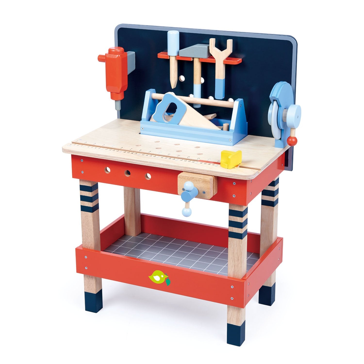 Tenderleaf Kids Wooden Tool Bench - Pretend Play Workbench Toy for Toddlers & Preschoolers - Perfect for Imaginative Play, DIY Projects & Early Learning Development