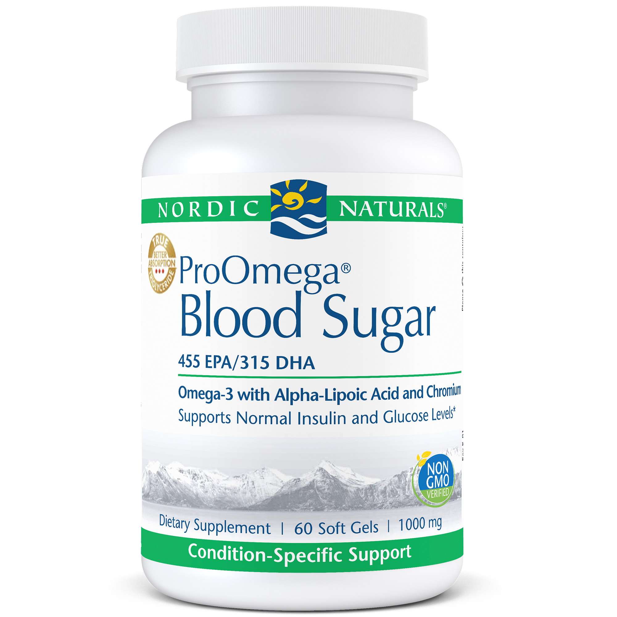 ProOmega Blood Sugar Support Supplement - Natural Blood Sugar Balance Pills for Men & Women - Supports Healthy Glucose Metabolism - Ideal for Diabetics & Pre-Diabetics (Use Daily with Meals for Best Results)