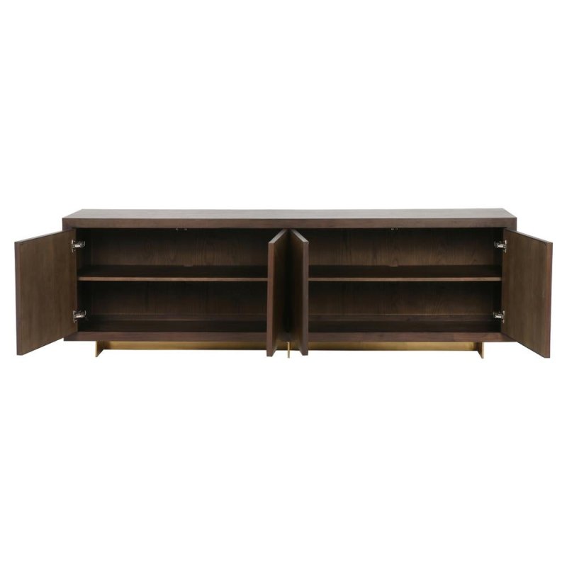 Oriole Brass Door Media Console Table - Handmade Metal TV Stand for Living Room | Elegant Entryway & Hallway Furniture for Home Decor