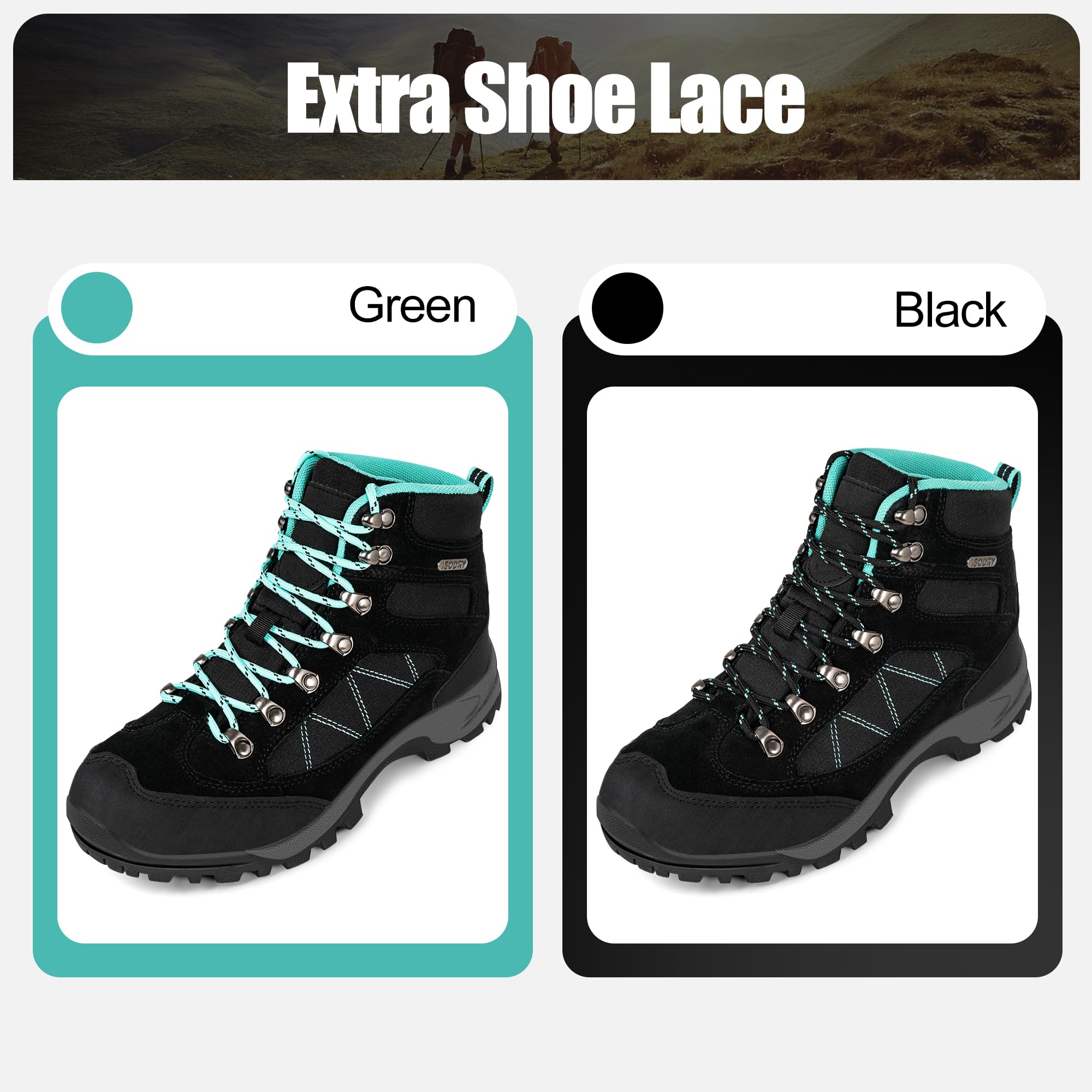 Waterproof Women's Hiking Boots - Lightweight Outdoor Trekking Shoes for Camping, Trail Walking & Mountain Adventures | Non-Slip Comfortable Ankle Support for Hikers
