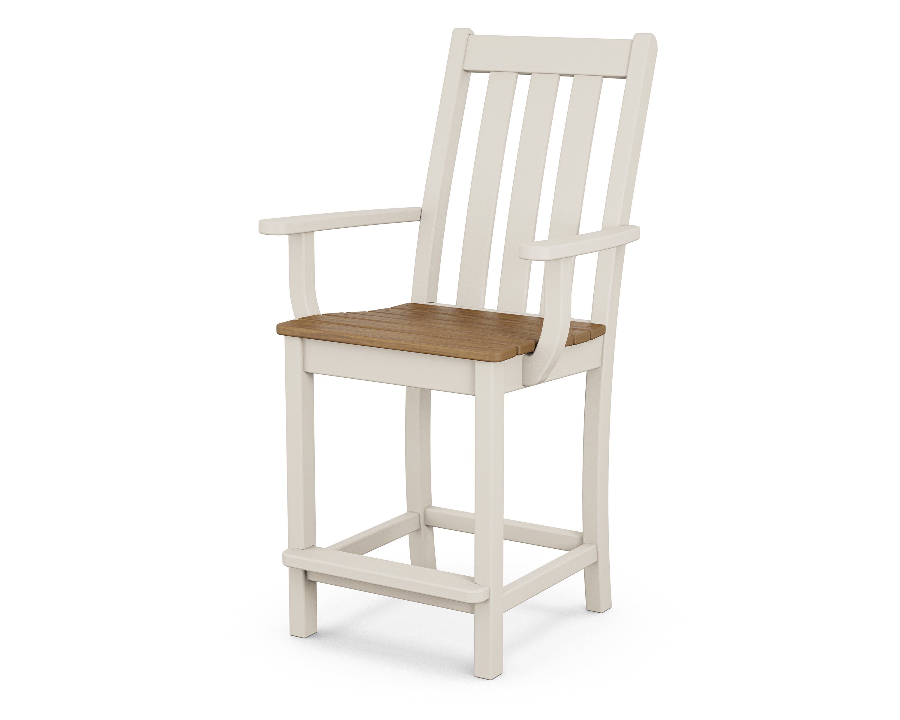 POLYWOOD Vineyard Counter Height Arm Chair - Durable Outdoor Dining Chair for Patio, Bar, and Kitchen - Weather-Resistant & Comfortable Seating for Restaurants and Home Use