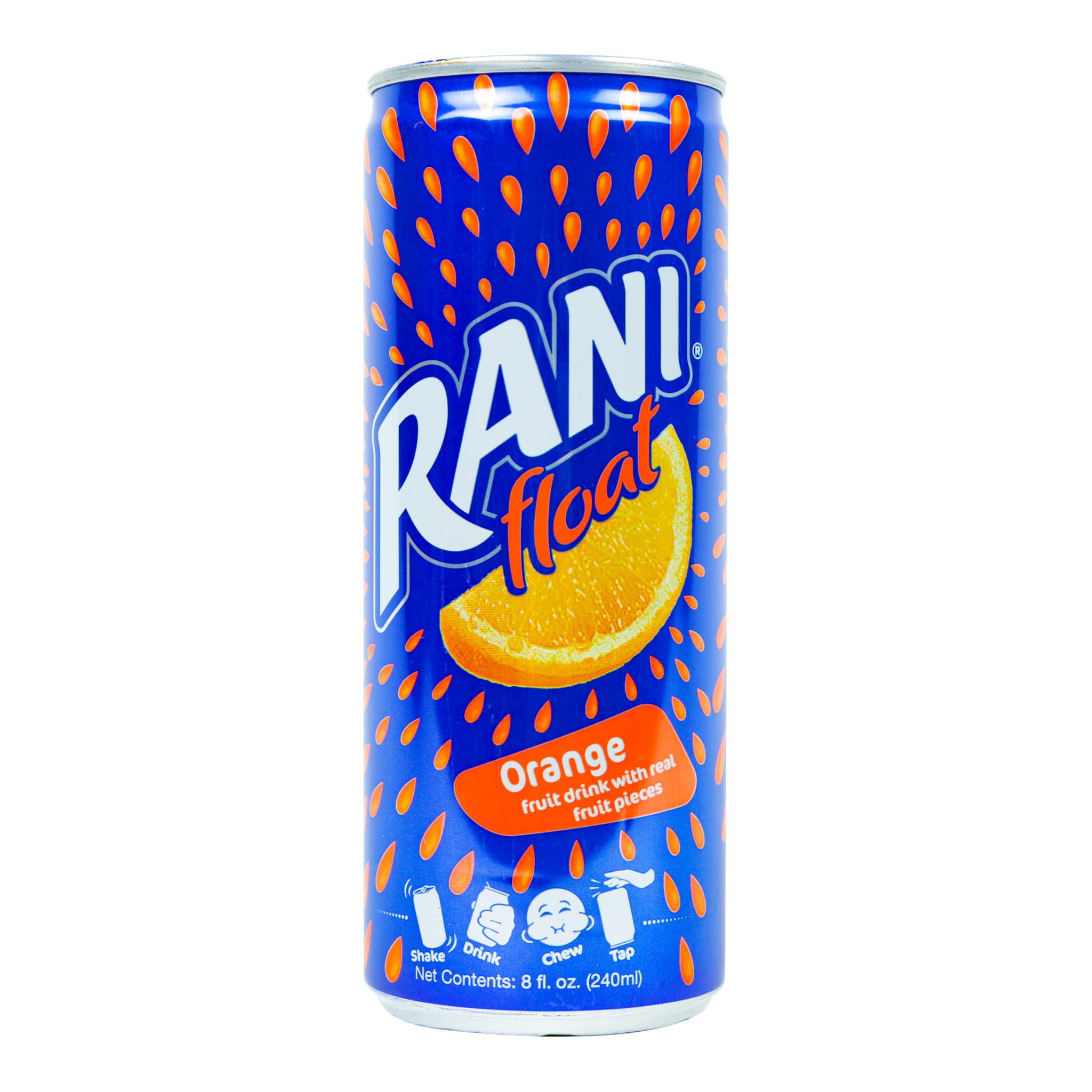 Rani Float Orange Juice with Real Fruit Pieces - Low Sugar 8 oz (Pack of 24) | Imported from Dubai | Perfect for Breakfast, Snacks & Healthy Hydration