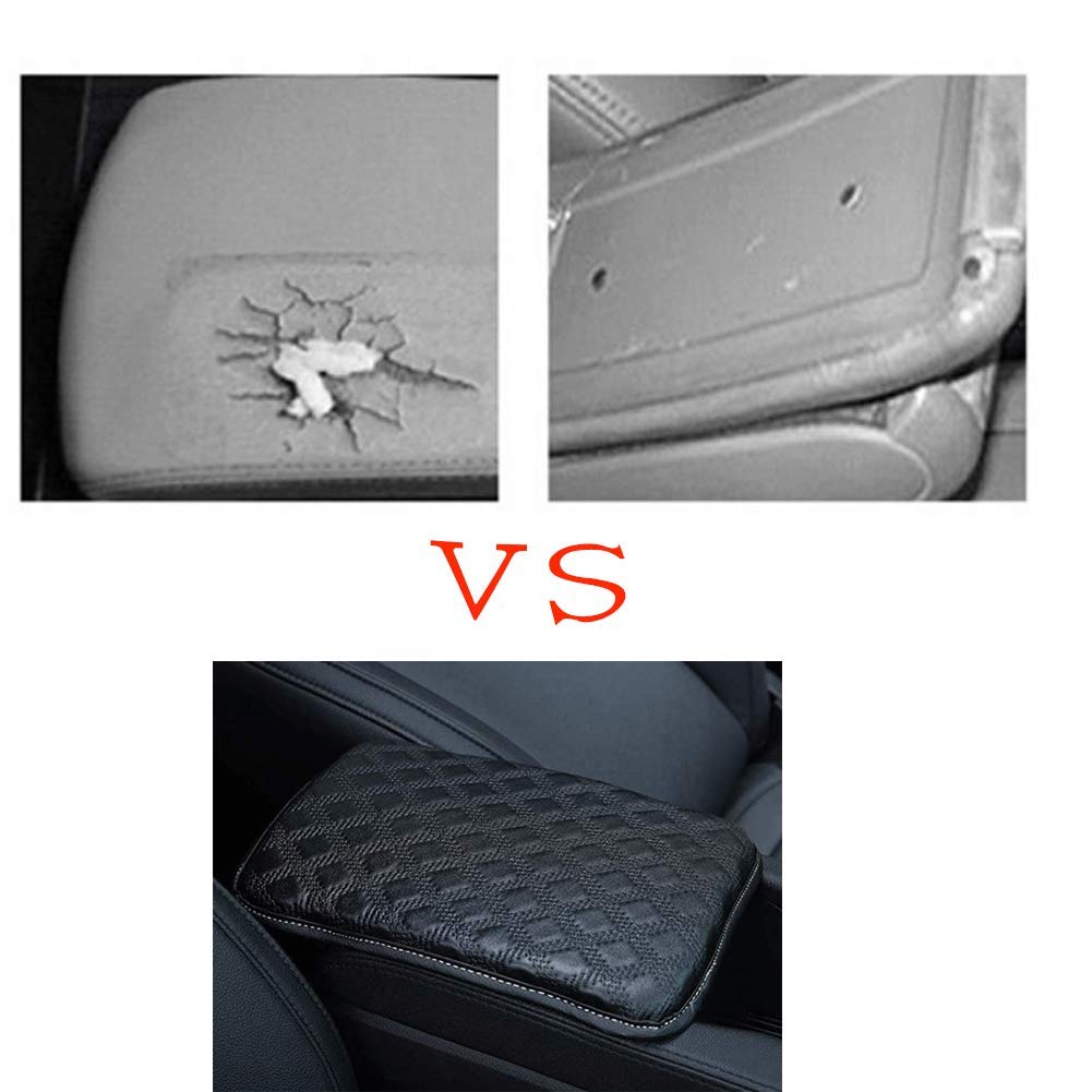 Universal PU Leather Car Center Console Cover Pad - Auto Armrest Cushion Protector for Comfort & Style (Black) | Perfect for Long Drives, Road Trips & Daily Commutes
