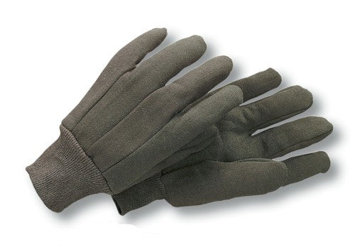Radnor Cotton/Poly Brown Jersey Knit Wrist Gloves - Comfortable Work Gloves for Gardening, Construction & DIY Projects