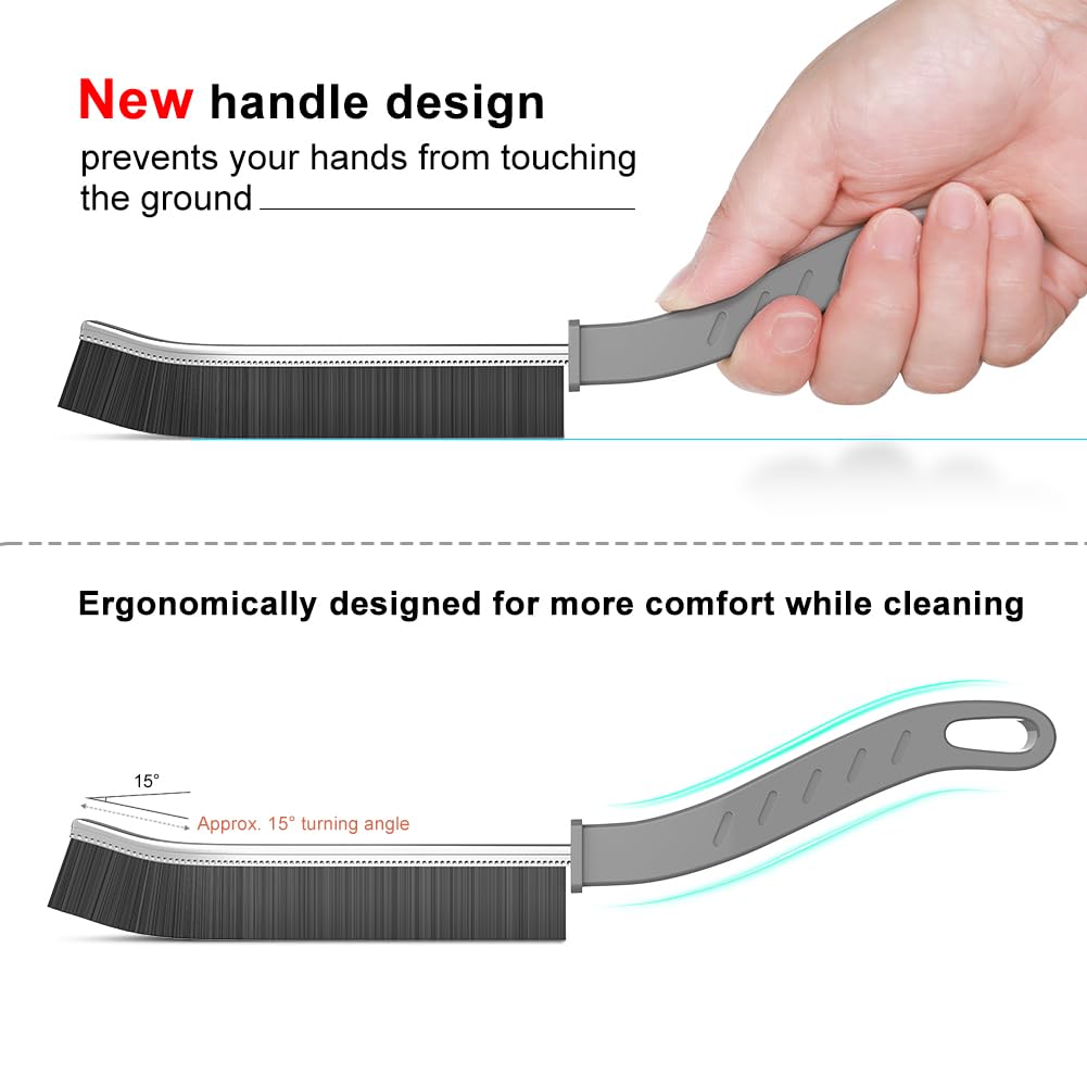 Hard Bristle Crevice Cleaning Brush Set - 3 Pack for Kitchen, Bathroom, Toilet, Bathtub, Sink & Window | Heavy Duty Gap & Grout Cleaning Tool | Perfect for Household Deep Cleaning & Hard-to-Reach Areas