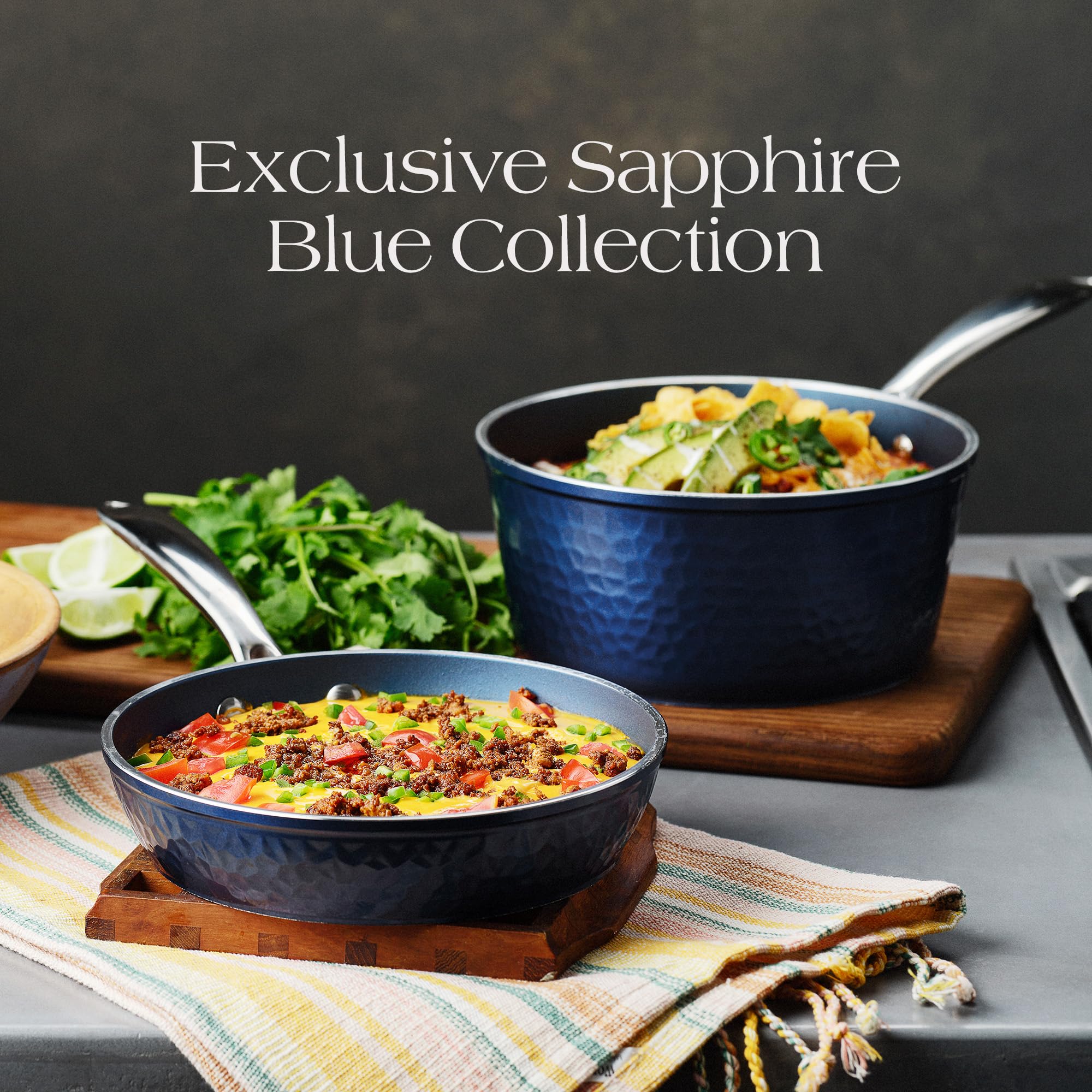 10-Inch Blue Nonstick Ceramic Frying Pan - Induction Compatible, Lightweight & Scratch Resistant, Oven Safe Up to 450°F, PFOA-Free Healthy Cookware for Eggs, Pancakes & Stir Fry | Perfect for Home Kitchen & Camping Cooking