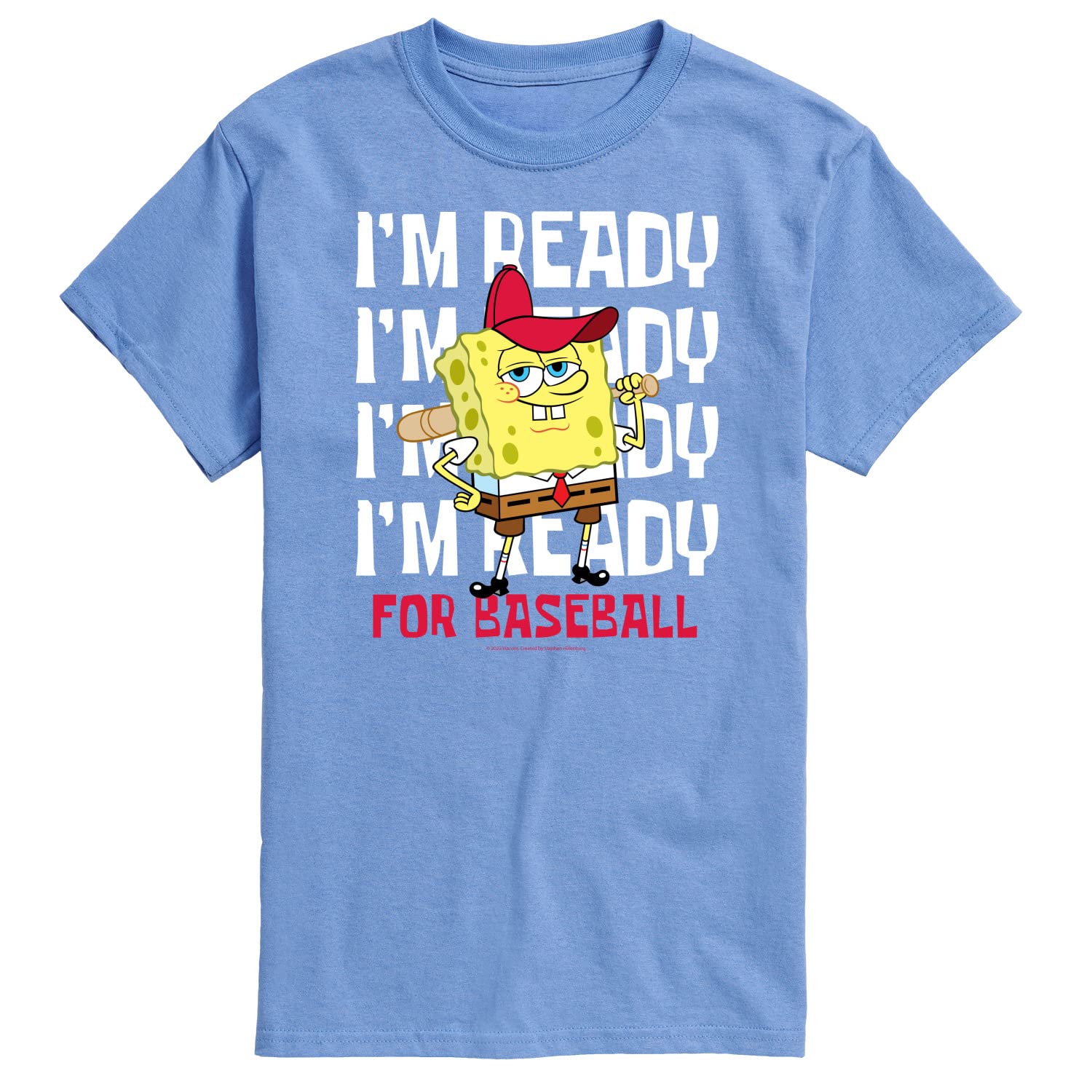 Spongebob Squarepants Baseball Graphic T-Shirt for Men - Soft Cotton Short Sleeve Tee - Casual Wear & Sports Fan Outfits