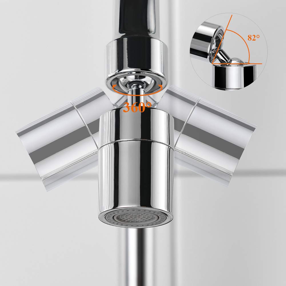 Upgraded 6 Inch Wall Mount Kitchen Sink Faucet with Cross Handles - Chrome Finish RULIA RB1026 - Perfect for Small Kitchens, Bathrooms & RV Sinks