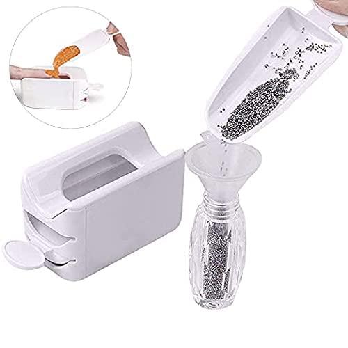 D.B.Z. ® Acrylic Nail Art Powder Storage Box - Portable Glitter Organizer with Magic Mirror & Powder Recycling Tray - Manicure Tools for Professional & Home Use - Perfect for Salon, DIY Nail Art & Travel Beauty Kit (White)