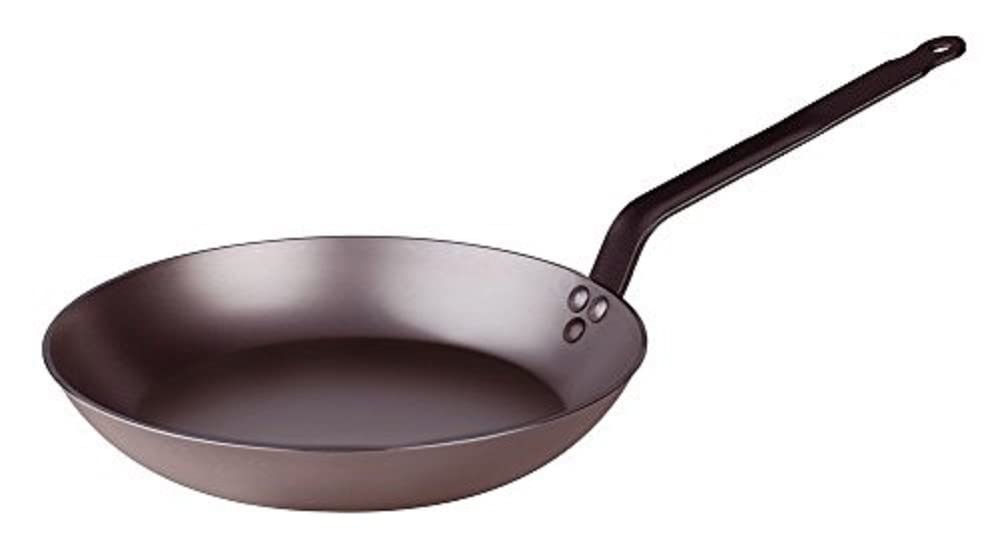 Pentole Agnelli 36cm Iron Black Steel Frying Pan with Ergonomic Iron Handle - Perfect for Searing, Sautéing & Stir-Frying in Professional & Home Kitchens