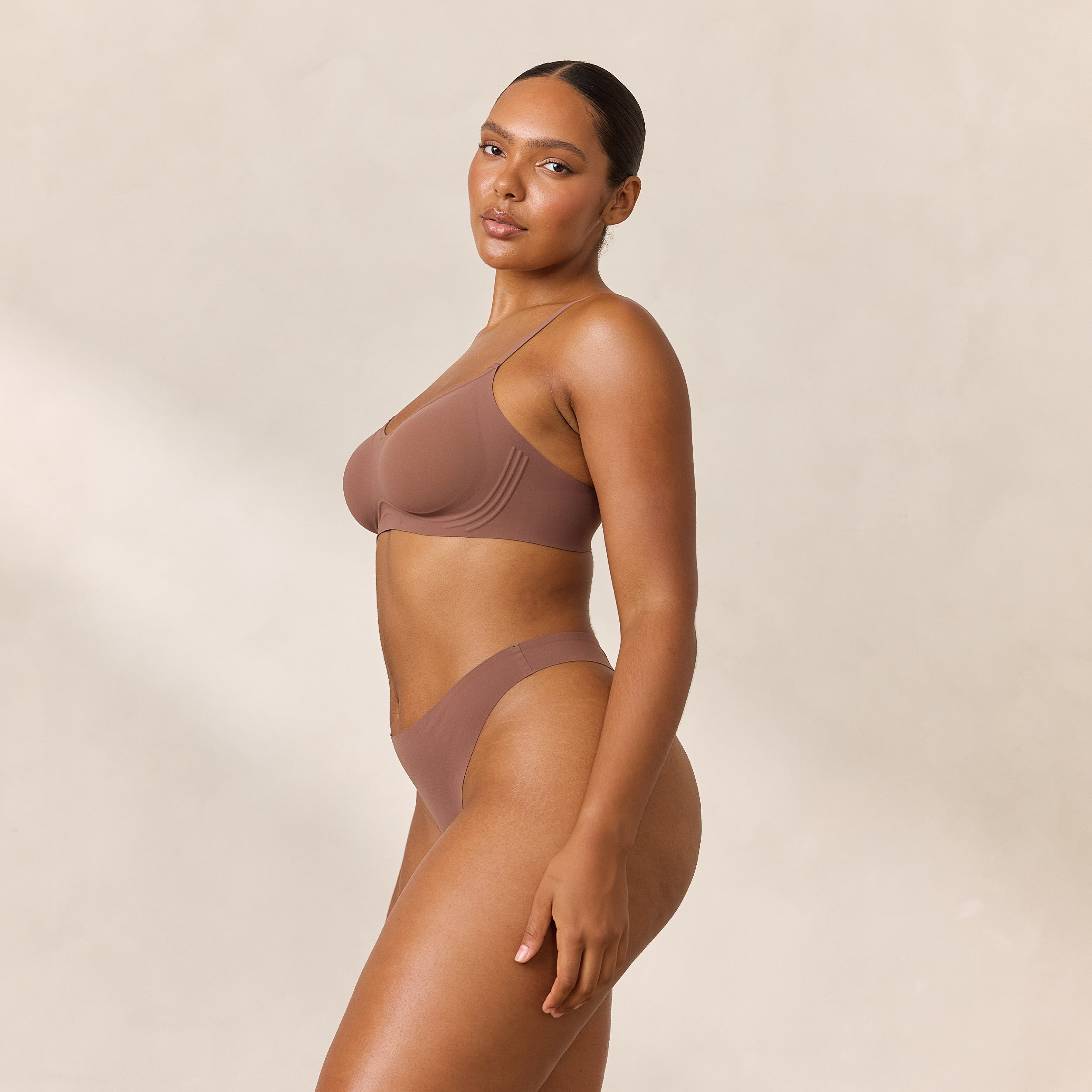 Everyday Flex Bralette - Comfortable Wireless Bra in Nutmeg Color for Yoga, Lounge & Daily Wear