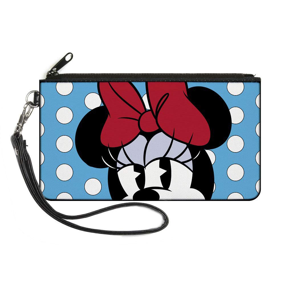 Minnie Mouse Small Wallet for Women - Compact 6.5 x 3.5 Inch Zip Closure Disney Wallet - Perfect for Everyday Use, Travel & Gift Giving