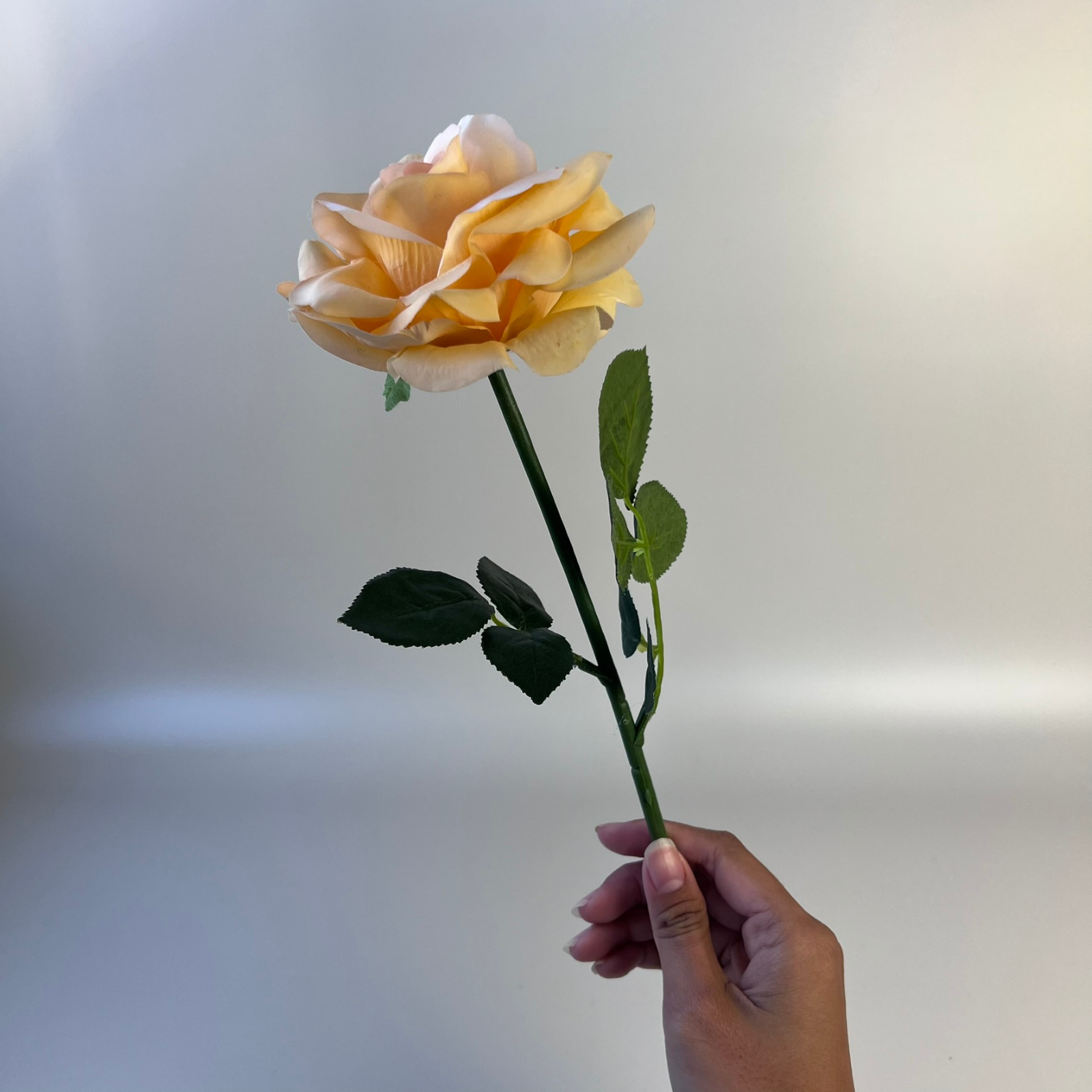 Real Touch Artificial Rose - Burnt Yellow 40cm Long Lasting Fake Flower for Home Decor, Wedding Centerpieces, and Romantic Gifts