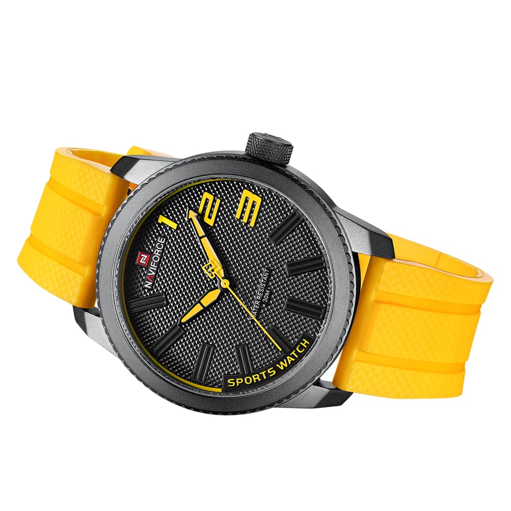 NAVIFORCE Waterproof Sports Watch for Men and Boys - Durable Silicone Band with Second Hand - Perfect for Running, Swimming, and Outdoor Activities