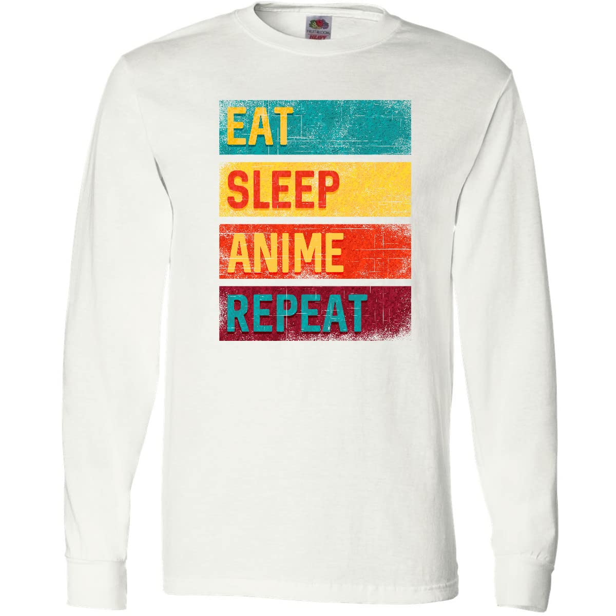 Inktastic Eat Sleep Anime Repeat Long Sleeve T-Shirt - Comfortable Anime Lover Graphic Tee for Casual Wear, Gifts & Cosplay Events