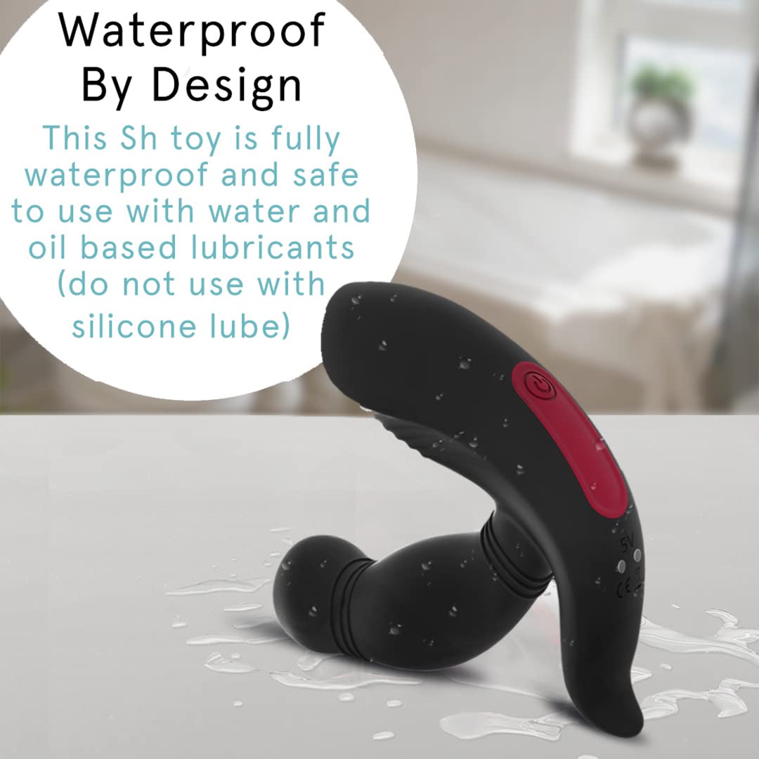 Premium Large Base Prostate Massager for Men - Black Silicone Design with 9 Powerful Vibration Modes | USB Rechargeable & Waterproof Anal Stimulator | Perfect for Solo Play, Couples Use & Stress Relief