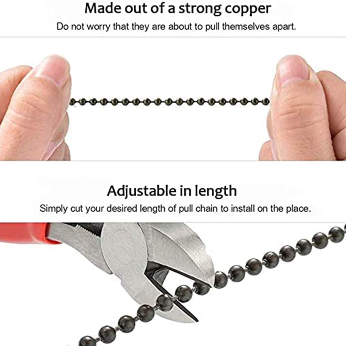 YYWE 2-Pack Ceiling Fan Chain Extension Set - Decorative Ball Beads Pull Chain for Ceiling Fans & Pendant Lights | Perfect for Bedroom, Living Room & Patio Lighting Upgrade