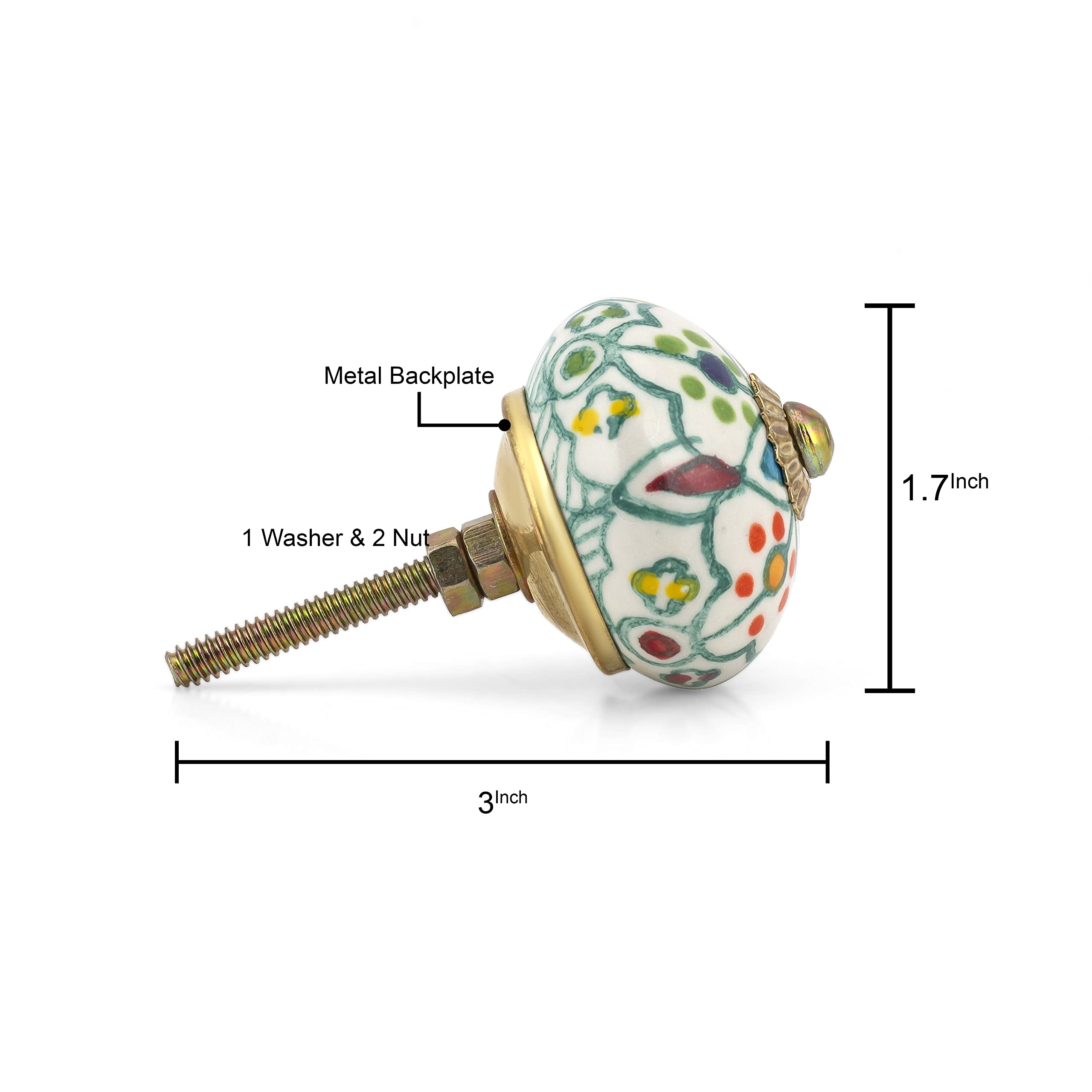 Colorful Ceramic Drawer Knobs - Pack of 20 for Kitchen Cabinets & Wardrobes
