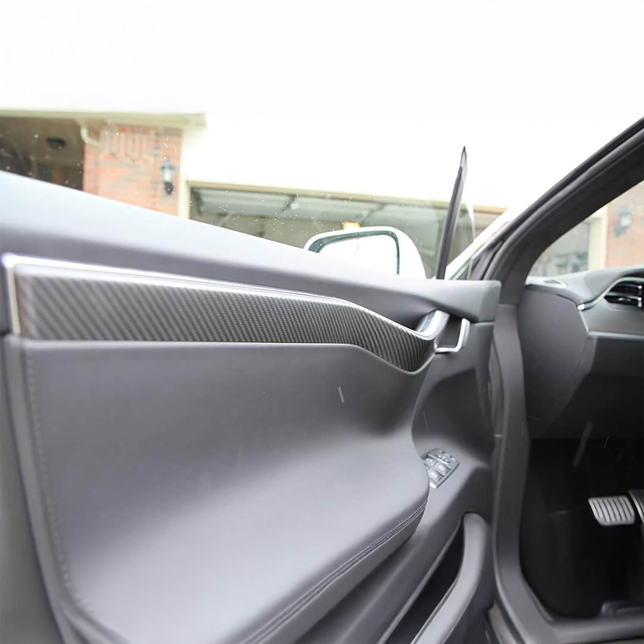 Premium Real Carbon Fiber Door Trims for Tesla Model X (2015-2021 Pre-Refresh) - Lightweight & Durable Interior Upgrade for Luxury Car Accessories & Customization