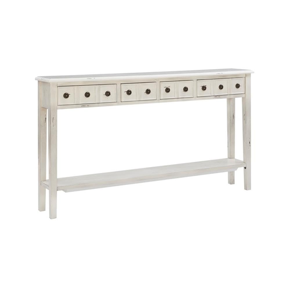 Pemberly Row Transitional Wood Console Table in Cream - Elegant Entryway Furniture for Hallway, Living Room & Foyer Decor