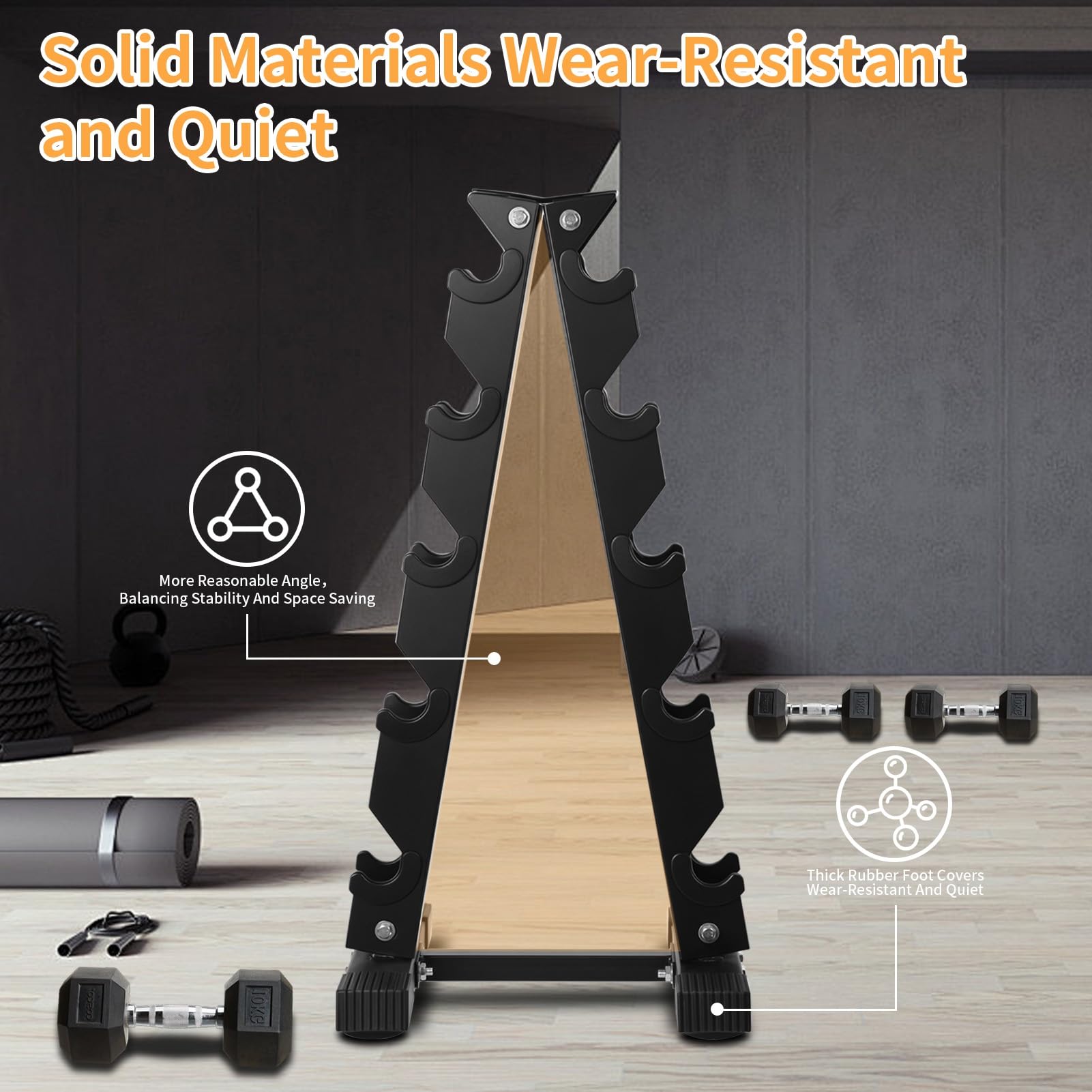 5 Tier Dumbbell Rack Stand - Heavy Duty Metal A-Frame Weight Storage Organizer for Home Gym Equipment | Perfect for Strength Training, CrossFit & Garage Workouts (2025 New Version)