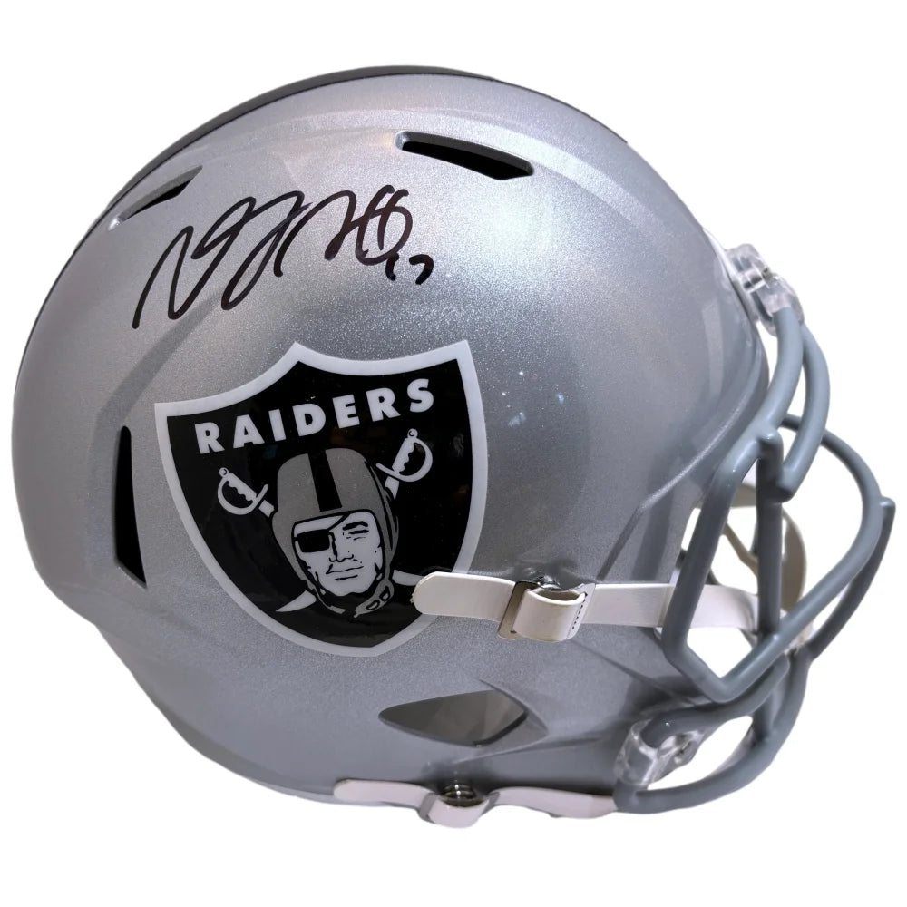 Davante Adams Autographed Las Vegas Raiders Full Size Speed Helmet - Certified Authentic NFL Football Collectible - Perfect for Sports Memorabilia Display, Fan Cave Decor, and Raiders Gifts