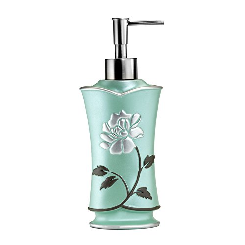Avantie Collection Aqua Soap Dispenser & Lotion Pump - Elegant Bathroom Organizer for Sink Countertop, Perfect for Home, Spa, and Hotel Use