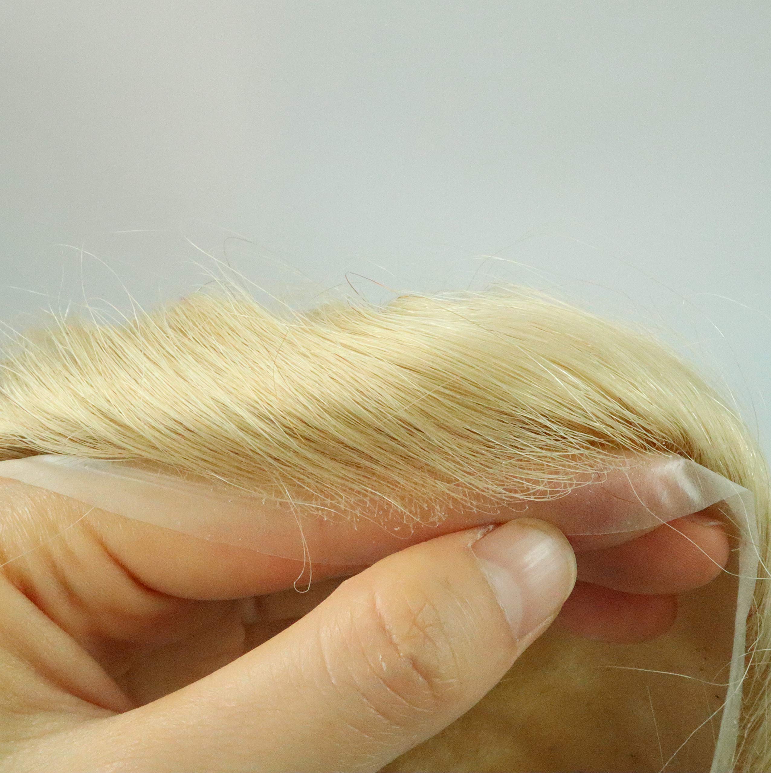 Men's Human Hair Toupee - Ultra Thin Skin V Looped Hair Replacement System - Light Blonde #613 - Natural Looking Hairpiece for Thinning Hair & Baldness - Perfect for Daily Wear, Weddings & Special Events