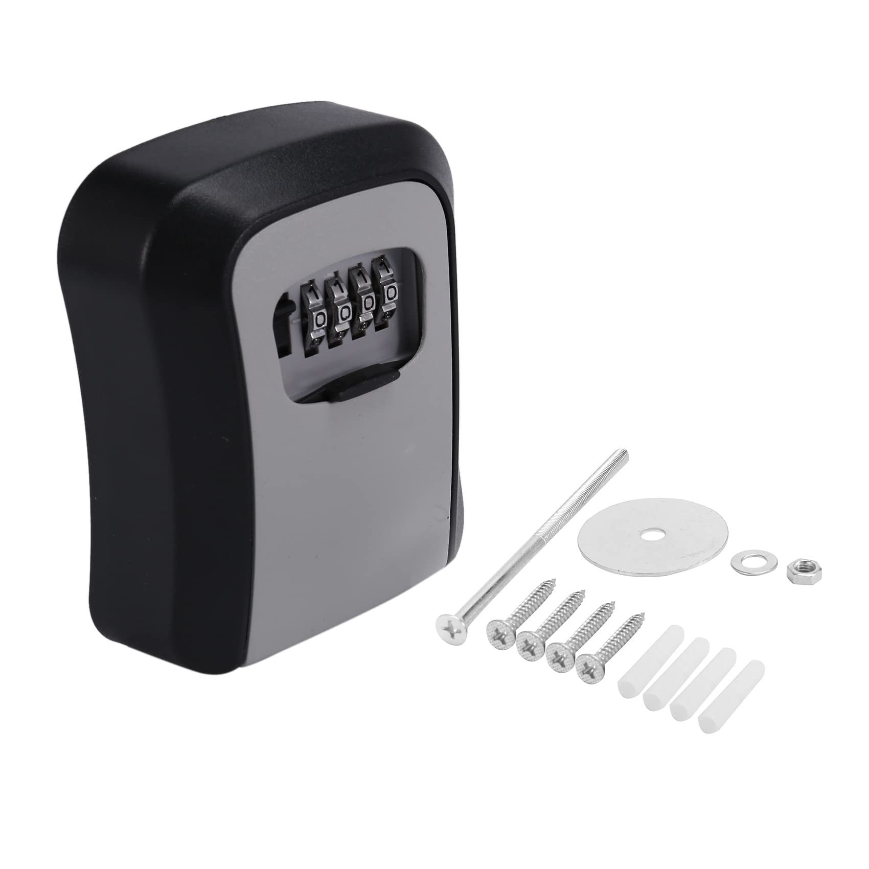 MAKAA Wall Mount Key Lock Box - 4 Digit Combination Key Safe, Aluminum Alloy Weatherproof Key Storage for Indoor & Outdoor Use - Perfect for Home, Office, Vacation Rental & Real Estate Key Management