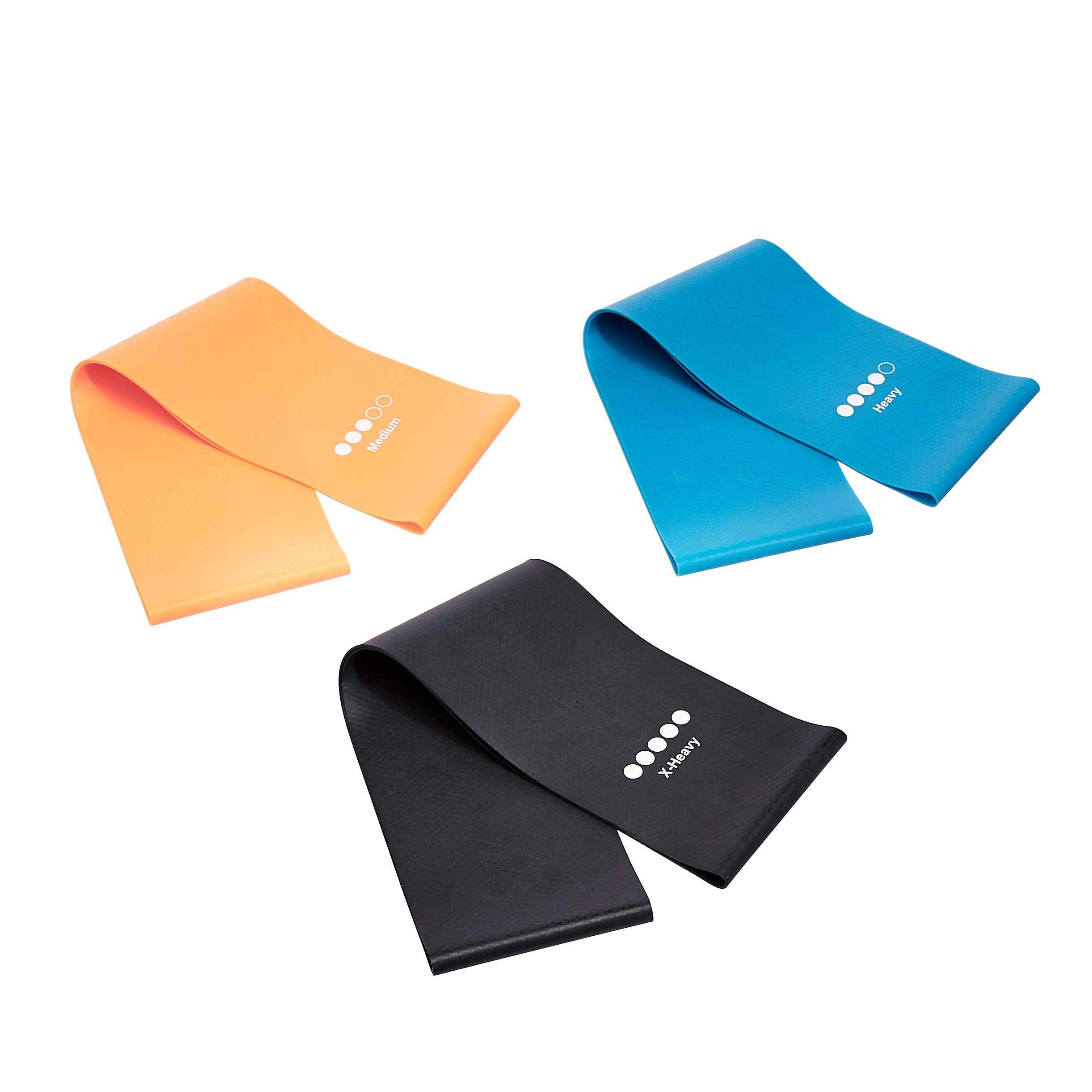 Amazon Basics Latex Resistance Bands - Set of 5 with Different Resistance Levels (Light to Heavy) for Home Workouts, Physical Therapy, Yoga, and Strength Training - Perfect for Men & Women Fitness Enthusiasts