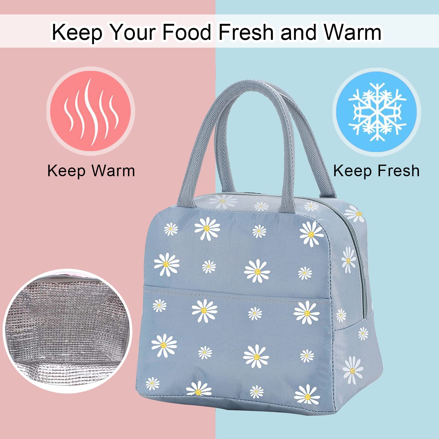 YumSur Insulated Lunch Bag - Reusable Cooler Tote for Women, Men, Students & Kids | Waterproof Lunch Box Container for Work, School & Picnics