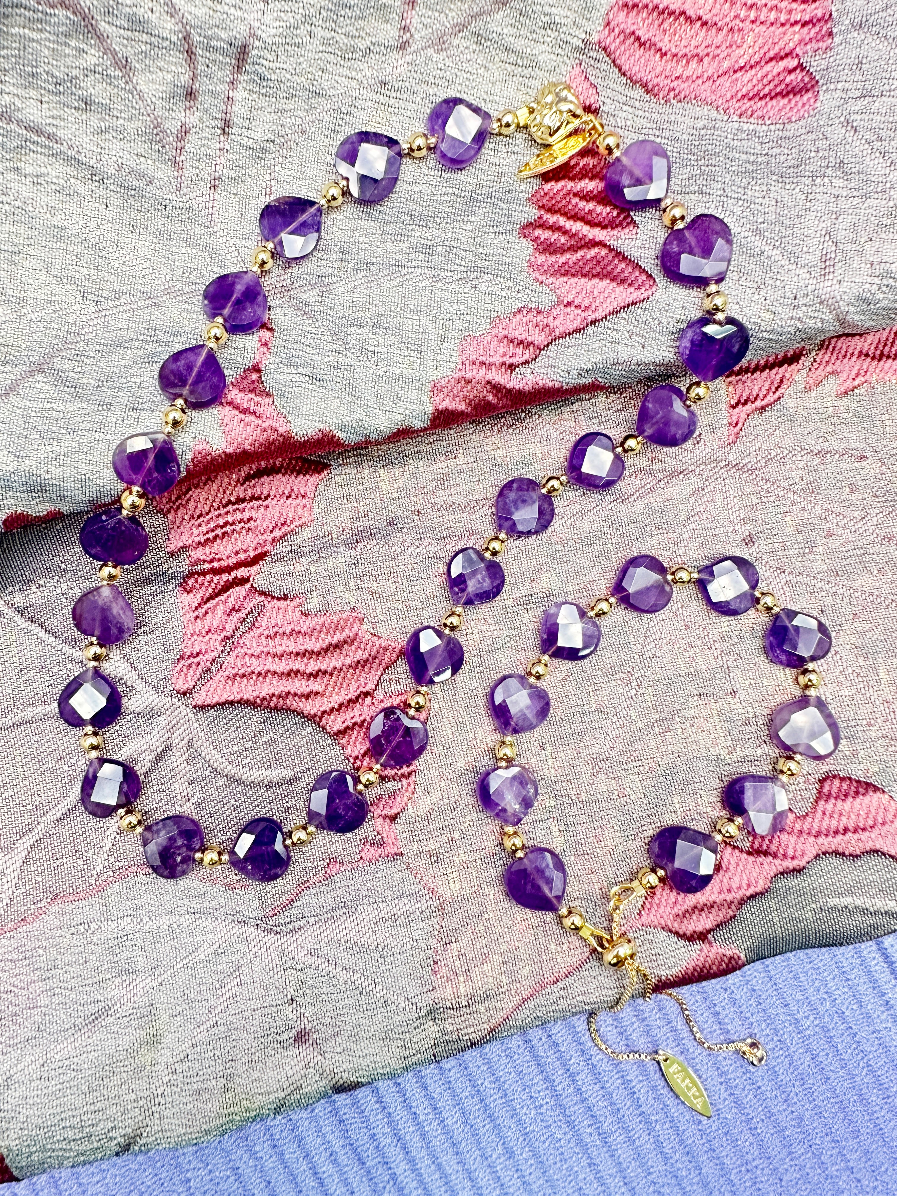 Heart Shaped Amethyst Magnetic Clasp Choker Necklace - Elegant Purple Crystal Jewelry for Women, Perfect for Valentine's Day Gifts, Date Nights & Special Occasions